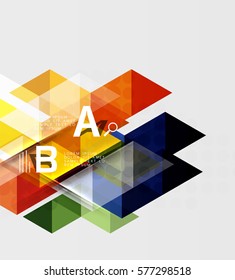 Triangle geometric infographic banner. Vector template background for workflow layout, diagram, number options or web design