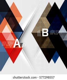 Dreieck geometrisches Infografikbanner. Vektorvorlagenhintergrund für das Workflowlayout, -diagramm, -nummeroptionen oder Webdesign