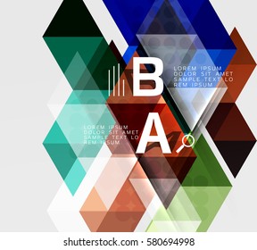Triangle geometric infographic banner. Vector template background for workflow layout, diagram, number options or web design