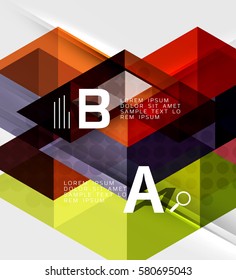 Triangle geometric infographic banner. Vector template background for workflow layout, diagram, number options or web design