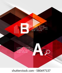 Triangle geometric infographic banner. Vector template background for workflow layout, diagram, number options or web design