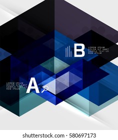 Triangle geometric infographic banner. Vector template background for workflow layout, diagram, number options or web design