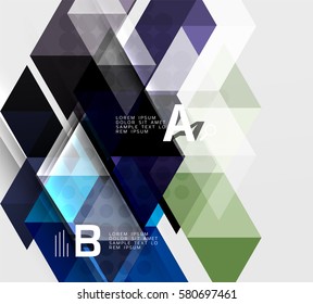 Banner de infografía geométrica de triángulo. Fondo de plantilla de vector para diseño de flujo de trabajo, diagrama, opciones de número o diseño web