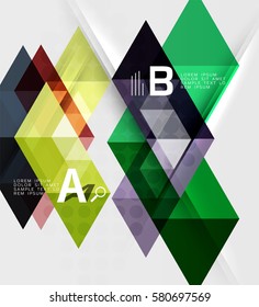 Banner de infografía geométrica de triángulo. Fondo de plantilla de vector para diseño de flujo de trabajo, diagrama, opciones de número o diseño web