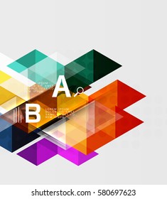 Triangle geometric infographic banner. Vector template background for workflow layout, diagram, number options or web design