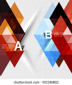 Triangle geometric infographic banner. Vector template background for workflow layout, diagram, number options or web design