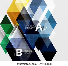 Triangle geometric infographic banner. Vector template background for workflow layout, diagram, number options or web design