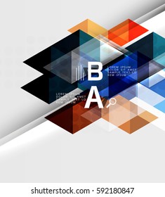 Triangle geometric infographic banner. Vector template background for workflow layout, diagram, number options or web design