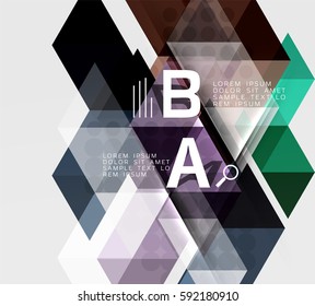 Triangle geometric infographic banner. Vector template background for workflow layout, diagram, number options or web design