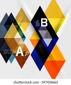 Dreieck geometrisches Infografikbanner. Vektorvorlagenhintergrund für das Workflowlayout, -diagramm, -nummeroptionen oder Webdesign