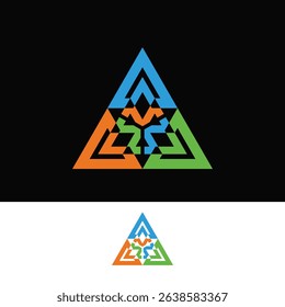 TRIANGLE GEOMETRIC A AND M LOGO DESIGN IDEA VECTOR
