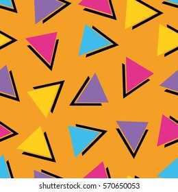 Triangle geometric memphis background