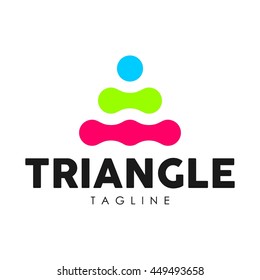 Triangle geometric modern and progressive logo template