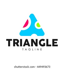 Triangle geometric modern and progressive logo template