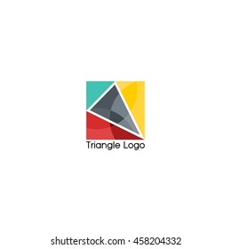 Triangle geometric modern and progressive logo template