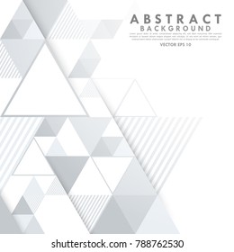 Triangle geometric modern texture. White and grey abstract background creative design. Vector template can be use for cover, book, layout website, advertising, banner and brochure.