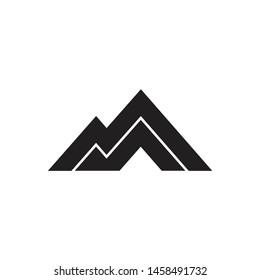 triangle geometric mountain symbol logo vector