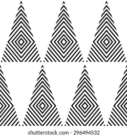Triangle geometric pattern background.Black lines.