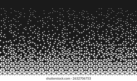 Triangle geometric pattern black white background with abstract halftone gradient for web wallpaper branding and print designs