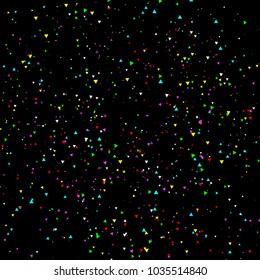 Triangle Geometric Pixel Colorful Party Stars Scattered Glitter On Space Galaxy Celebration Concept Abstract Background