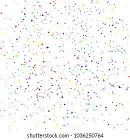 Triangle geometric pixel colorful party stars scattered glitter celebration textured concept on white abstract background