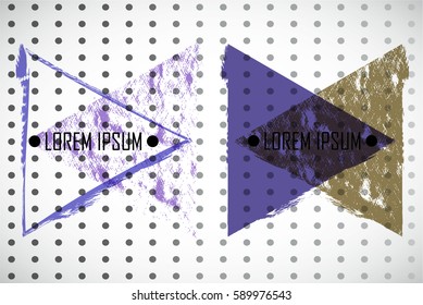 Triangle Geometric Retro Shape. Banners, Insignias,Logos,Icons,Labels and Badges. Transparent background. Vector Illustration.
