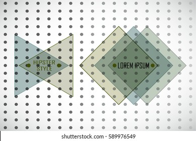 Triangle Geometric Retro Shape. Banners, Insignias,Logos,Icons,Labels and Badges. Transparent background. Vector Illustration.