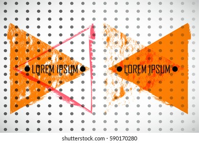 Triangle Geometric Retro Shape. Banners, Insignias,Logos,Icons,Labels and Badges. Transparent background. Vector Illustration.