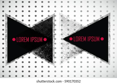 Triangle Geometric Retro Shape. Banners, Insignias,Logos,Icons,Labels and Badges. Transparent background. Vector Illustration.