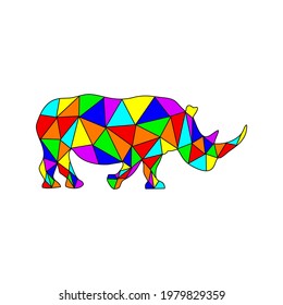 Triangle Geometric Rhino Polygon, low poly