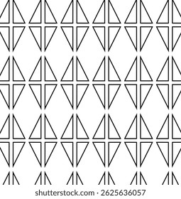 triângulo Padrão geométrico sem emenda. Reticulado hexágono repetitivo. Padrão sem emenda geométrica. Ilustração de linha gráfica vetorial. Abstrato preto e branco vintage 1920. Para logotipo, web, pacote, adesivo.
