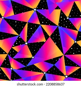 Triangle geometric seamless pattern with space background