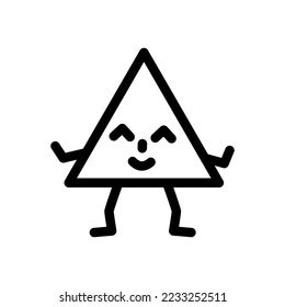 triangle geometric shape character line icon vector. triangle geometric shape character sign. isolated contour symbol black illustration