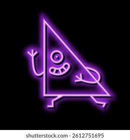 triangle geometric shape character neon light sign vector. triangle geometric shape character sign. isolated symbol illustration