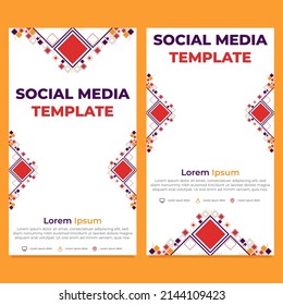 triangle geometric shape social media story template design 
