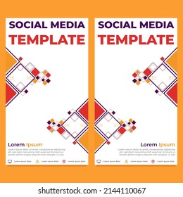 triangle geometric shape social media story template design 

