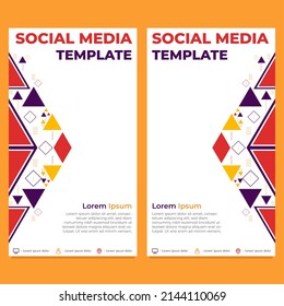 triangle geometric shape social media story template design 
