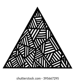 Triangle. The geometric shape. Style zentangle.