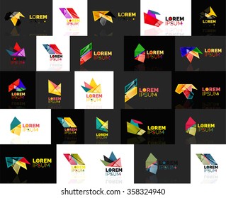 Triangle geometric shapes, set of abstract logos