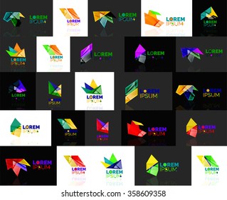 Triangle geometric shapes, set of abstract logos