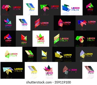 Triangle geometric shapes, set of abstract logos