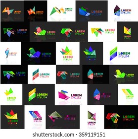 Formas geométricas triangulares, conjunto de logotipos abstractos