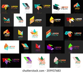 Triangle geometric shapes, set of abstract logos