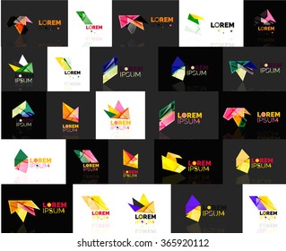 Triangle geometric shapes, set of abstract logos