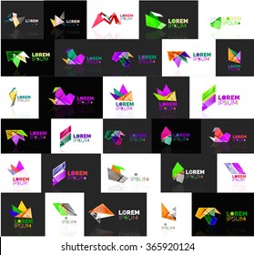 Triangle geometric shapes, set of abstract logos