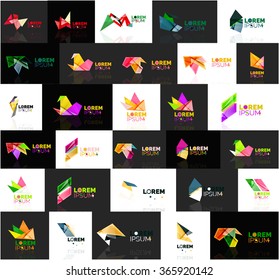 Triangle geometric shapes, set of abstract logos