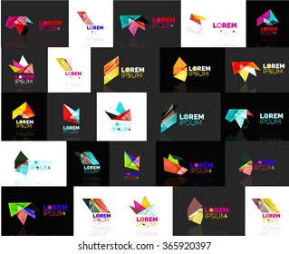 Formas geométricas triangulares, conjunto de logotipos abstractos