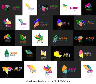 Triangle geometric shapes, set of abstract logos
