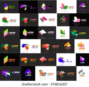 Triangle geometric shapes, set of abstract logos