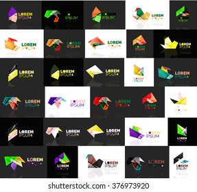 Formas geométricas triangulares, conjunto de logotipos abstractos